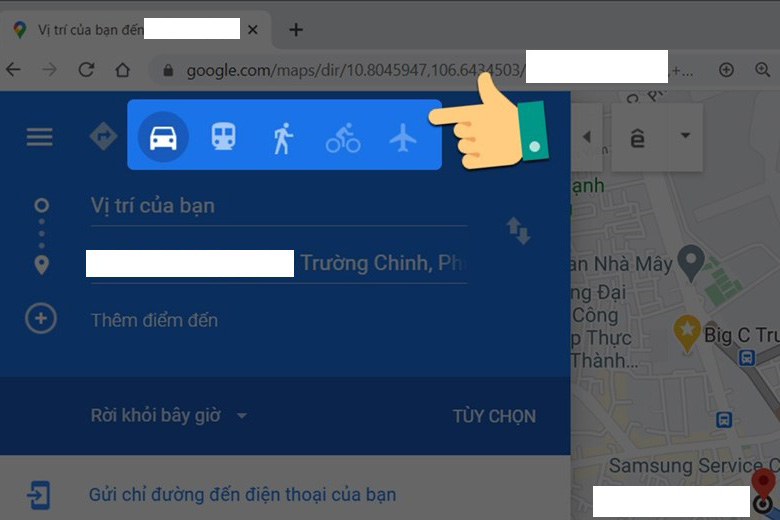 Google Maps là gì? Cách sử dụng Google Maps Tam Nguyên Media Chọn phương tiện di chuyển trên Google Maps