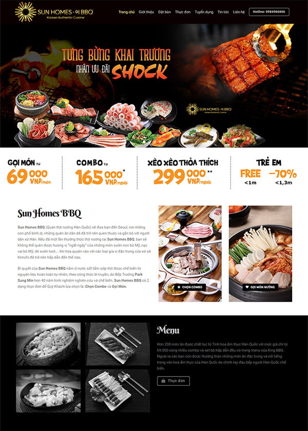 thiet ke website nha hang lau nuong bbq 1 - Công ty Thiết Kế Website Tam Nguyên