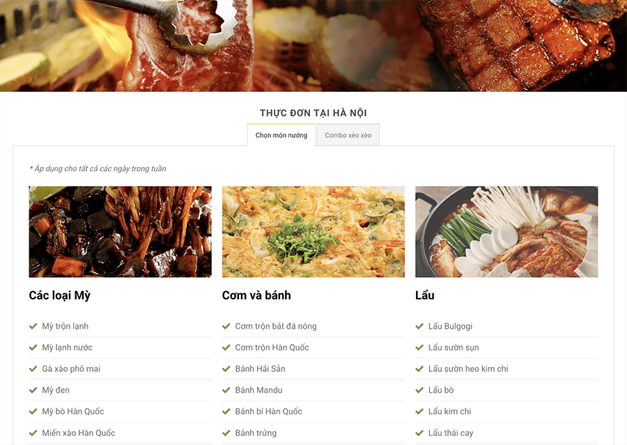 thuc don nha hang - Công ty Thiết Kế Website Tam Nguyên