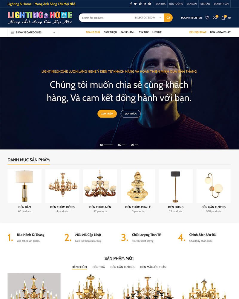 web noi that ligting home - Công ty Thiết Kế Website Tam Nguyên