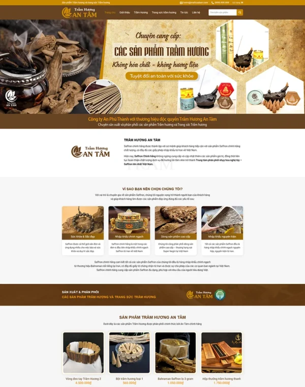 Thiết kế website bán hàng hương trầm chuyên nghiệp Tam Nguyên Media Thiết kế website bán hàng hương trầm chuyên nghiệp