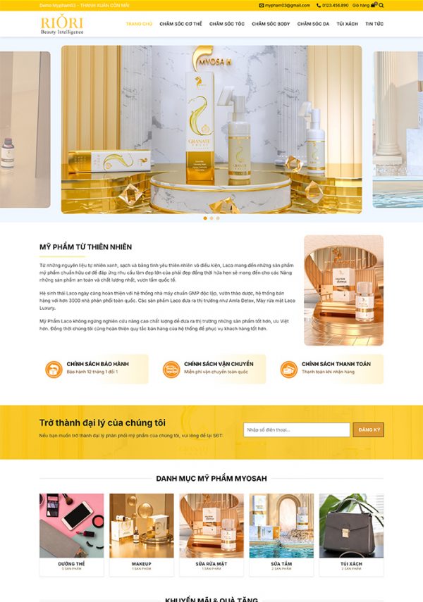 Thiết kế website bán hàng mỹ phẩm, làm đẹp Online Tam Nguyên Media Thiết kế website bán hàng mỹ phẩm, làm đẹp Online