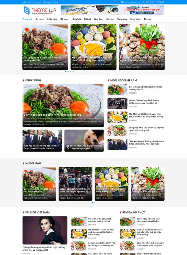 Mẫu website Blog du lịch chuyên nghiệp Tam Nguyên Media Mẫu website Blog du lịch chuyên nghiệp