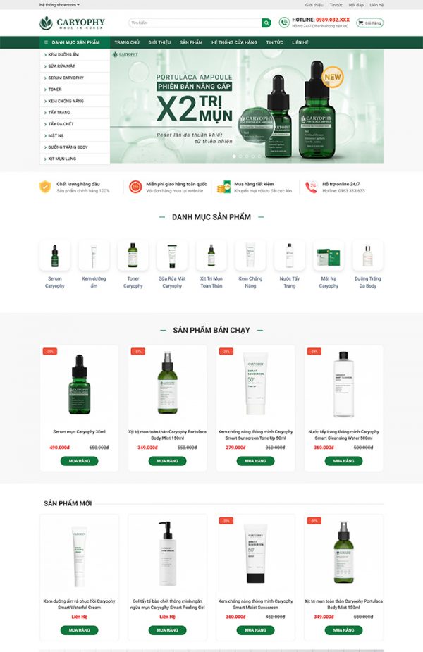 Thiết kế website bán hàng mỹ phẩm Hàn Quốc Tam Nguyên Media Thiết kế website bán hàng mỹ phẩm Hàn Quốc