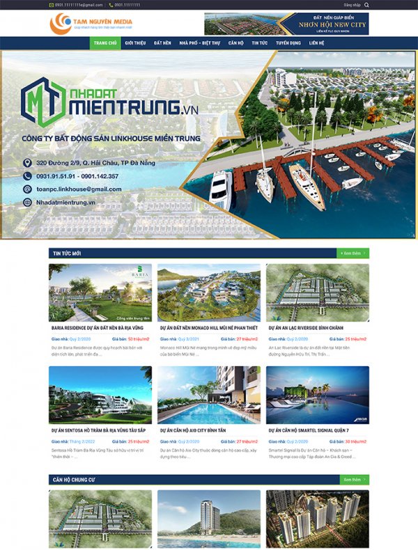 Thiết kế website nhà đất miền trung Tam Nguyên Media Thiết kế website nhà đất miền trung