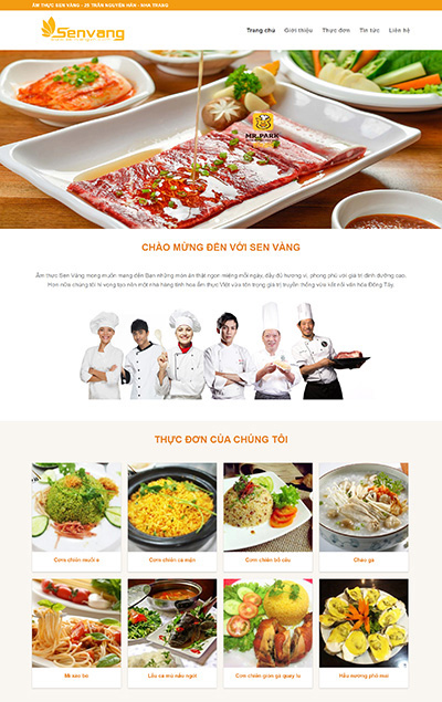 Thiết kế website nhà hàng Delta chuyên nghiệp Tam Nguyên Media Thiết kế website ẩm thực nhà hàng Sen Vàng