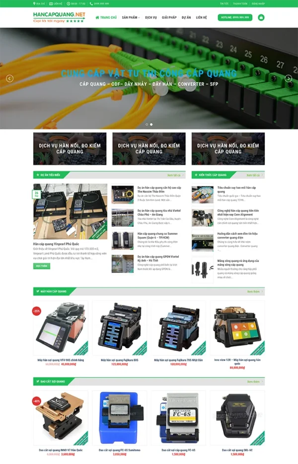 Thiết kế website cung cấp thiết bị thi công cáp quang Tam Nguyên Media Thiết kế website cung cấp thiết bị thi công cáp quang