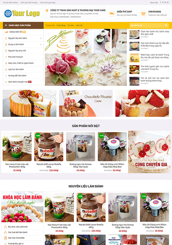 Thiết kế website bán bánh kẹo, bánh sinh nhật chuyên nghiệp Tam Nguyên Media Thiết kế website bán bánh kẹo, bánh sinh nhật chuyên nghiệp