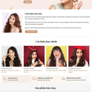 Mẫu website dạy trang điểm, mỹ phẩm chuyên nghiệp