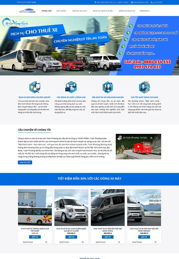 Thiết kế website cho thuê xe du lịch chuyên nghiệp Tam Nguyên Media Thiết kế website cho thuê xe du lịch chuyên nghiệp