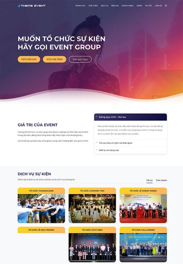 Thiết kế website công ty tổ chức sự kiện chuyên nghiệp Tam Nguyên Media Thiết kế website công ty tổ chức sự kiện chuyên nghiệp