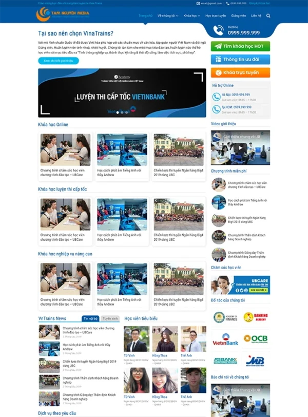 Thiết kế website trung tâm luyện thi cấp tốc chuyên nghiệp Tam Nguyên Media Thiết kế website trung tâm luyện thi cấp tốc chuyên nghiệp
