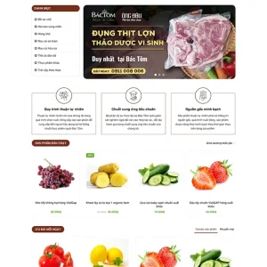 Thiết kế website thực phẩm sạch Bác Tôm