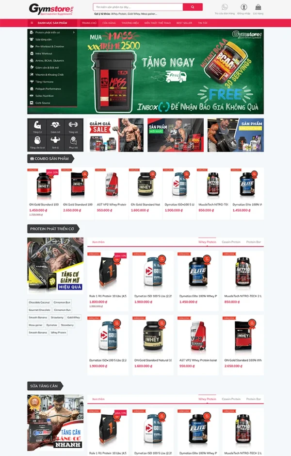 Thiết kế website bán hàng sản phẩm hỗ trợ tập Gym Tam Nguyên Media Thiết kế website bán hàng sản phẩm hỗ trợ tập Gym