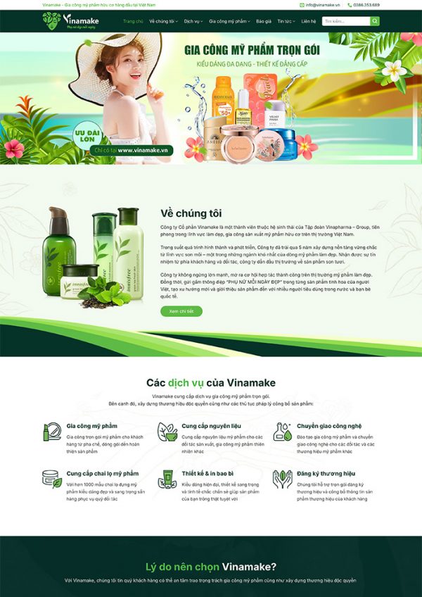 Thiết kế website công ty gia công mỹ phẩm chuyên nghiệp Tam Nguyên Media Thiết kế website công ty gia công mỹ phẩm chuyên nghiệp