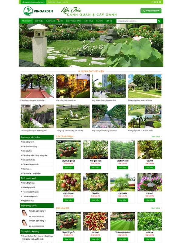 Thiết kế website cung cấp cây xanh chuyên nghiệp Tam Nguyên Media Thiết kế website cung cấp cây xanh chuyên nghiệp