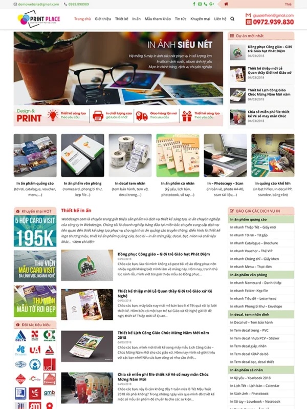 Thiết kế website công ty in ấn giá rẻ Tam Nguyên Media Thiết kế website công ty in ấn giá rẻ