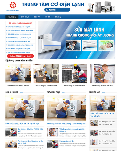 Thiết kế website điện tử điện lạnh chuyên nghiệp Tam Nguyên Media Thiết kế website điện tử điện lạnh chuyên nghiệp