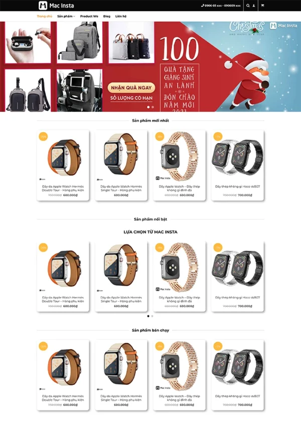 Thiết kế website bán hàng đồng hồ thông minh Tam Nguyên Media Thiết kế website bán hàng đồng hồ thông minh