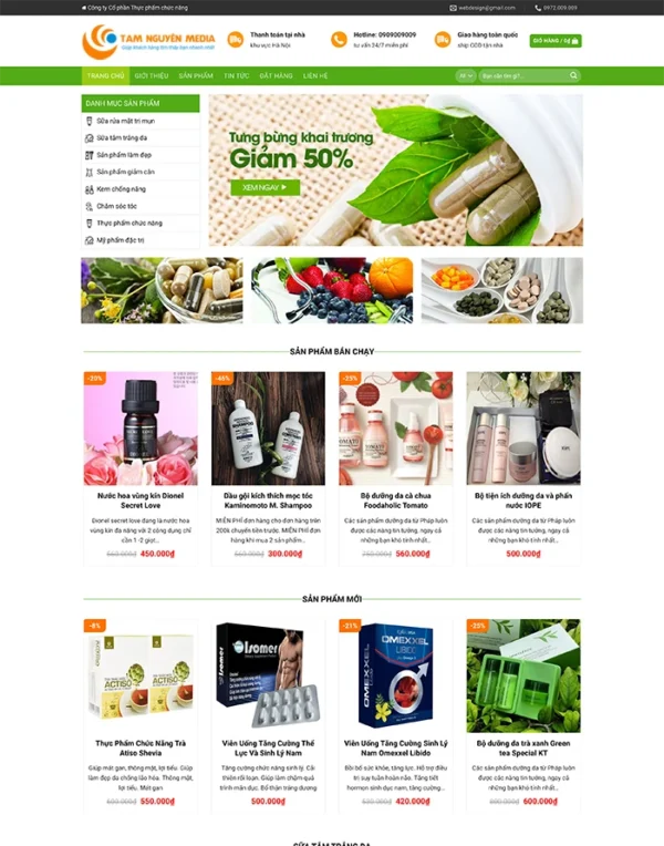 Thiết kế website làm đẹp chuyên nghiệp Tam Nguyên Media Thiết kế website làm đẹp chuyên nghiệp