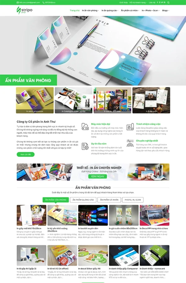 Thiết kế website dịch vụ in ấn chuyên nghiệp Tam Nguyên Media Thiết kế website dịch vụ in ấn chuyên nghiệp