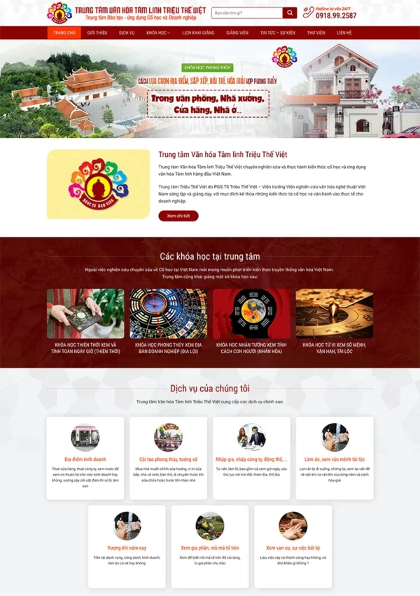 Thiết kế website khoá học phong thuỷ chuyên nghiệp Tam Nguyên Media Thiết kế website khoá học phong thuỷ chuyên nghiệp