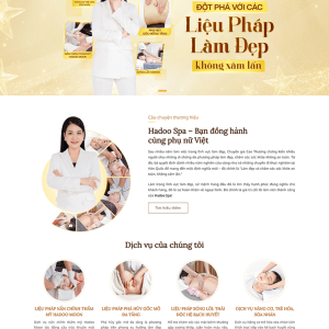Mẫu giao diện website dịch vụ chăm sóc sắc đẹp chuyên nghiệp