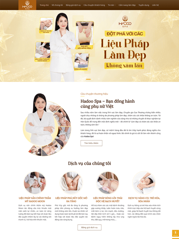 Mẫu giao diện website dịch vụ chăm sóc sắc đẹp chuyên nghiệp Tam Nguyên Media Mẫu giao diện website dịch vụ chăm sóc sắc đẹp chuyên nghiệp
