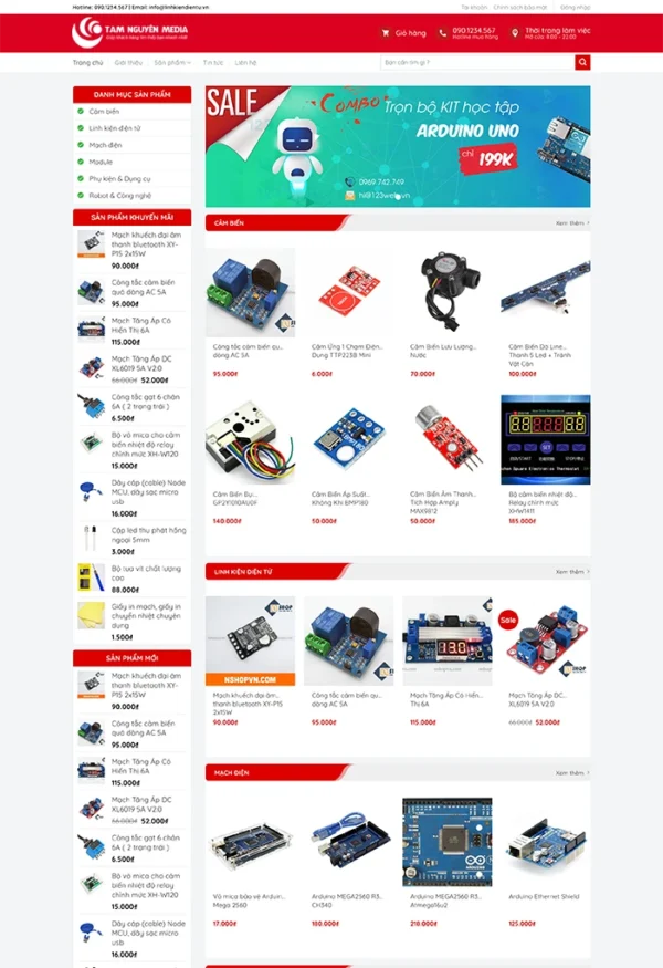 Thiết kế website linh kiện điện tử chuyên nghiệp Tam Nguyên Media Thiết kế website linh kiện điện tử chuyên nghiệp