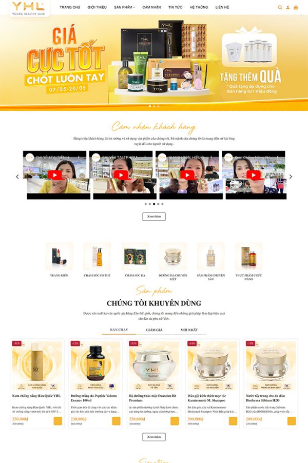 Thiết kế website bán hàng mỹ phẩm đẹp Tam Nguyên Media Thiết kế website bán hàng mỹ phẩm đẹp