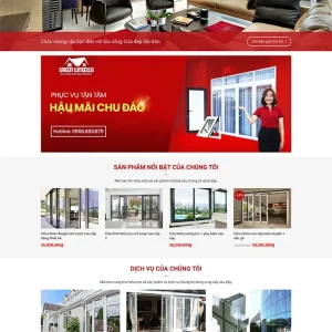 Mẫu website công ty nhôm kính chuyên nghiệp