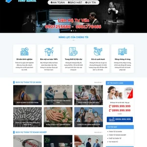 Thiết kế website dịch vụ thám tử tư, dịch vụ bảo vệ