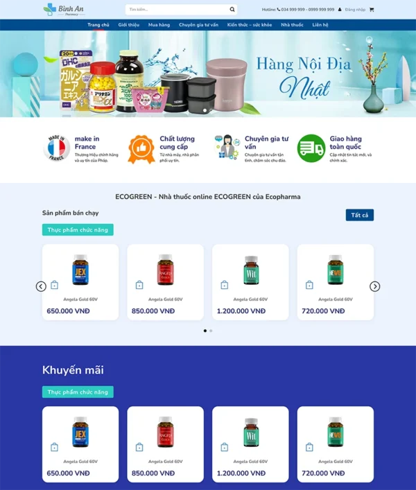 Thiết kế website thực phẩm chức năng hàng nội địa Nhật, Pháp Tam Nguyên Media Thiết kế website thực phẩm chức năng hàng nội địa Nhật, Pháp
