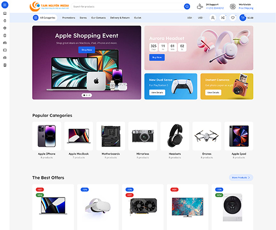 Thiết kế website máy tính, điện thoại chuyên nghiệp Tam Nguyên Media Thiết kế website máy tính, điện thoại chuyên nghiệp