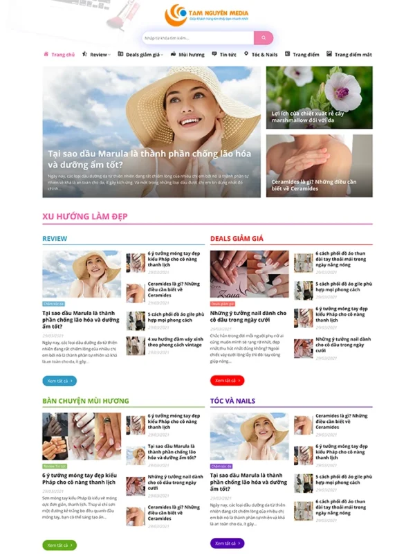 Mẫu website review sản phẩm, trang tin đánh giá sản phẩm Tam Nguyên Media Thiết kế website review sản phẩm, trang tin đánh giá sản phẩm