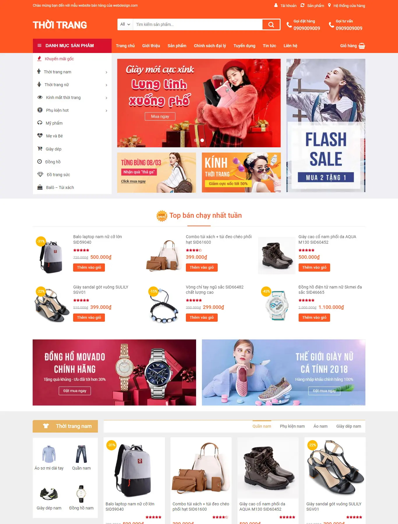 Thiết kế website bán lẻ hàng thời trang chuyên nghiệp Tam Nguyên Media mau giao dien website ban hang thoi trang - Công ty Thiết Kế Website Tam Nguyên