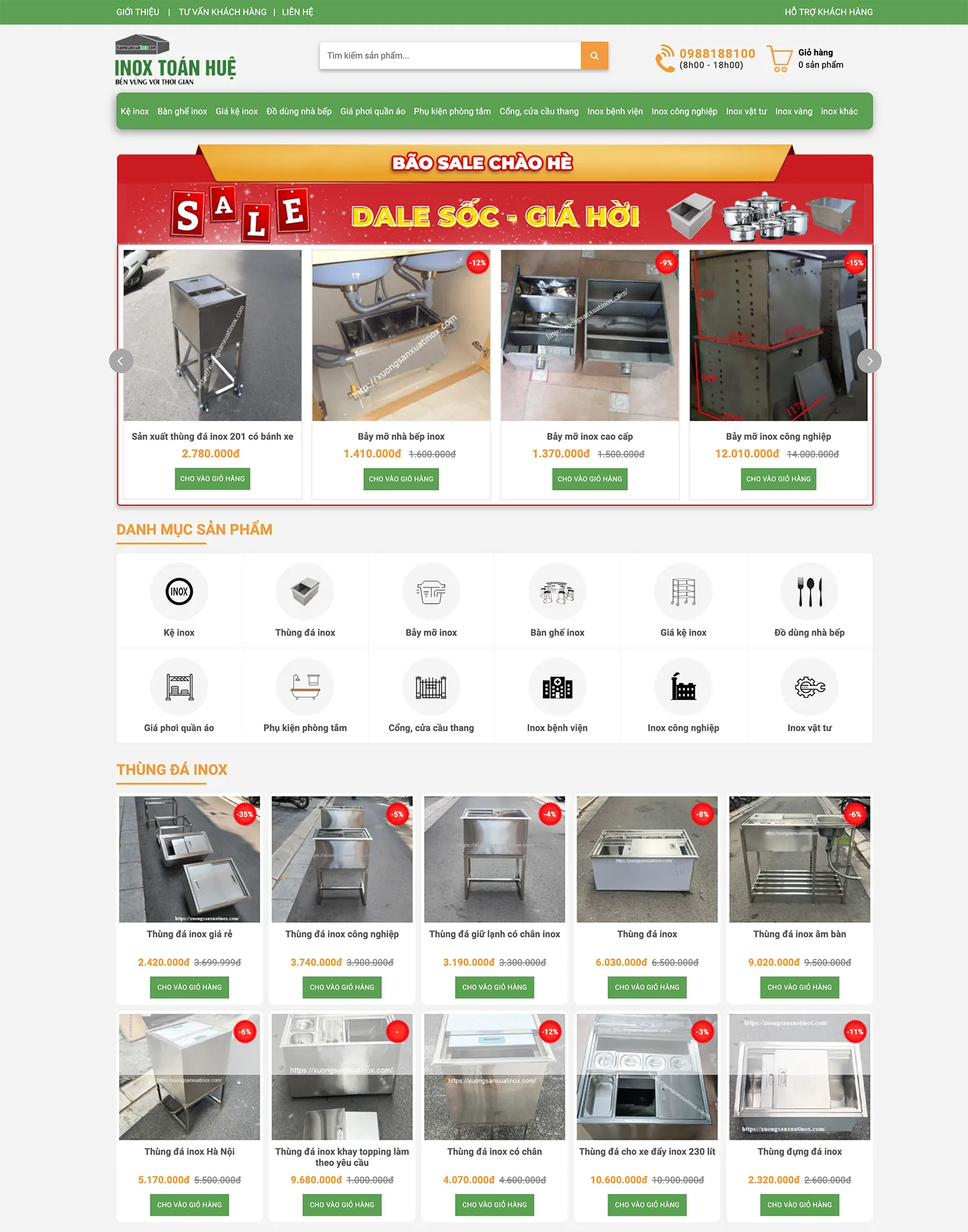 Case Study Xưởng Sản Xuất Inox: Từ 30 Website Kém Hiệu Quả Đến 1 Website Chuyển Đổi Cao Tam Nguyên Media Giao diện website xuongsanxuatinox.com hiẹn tại sau khi đã được thiết kế lại